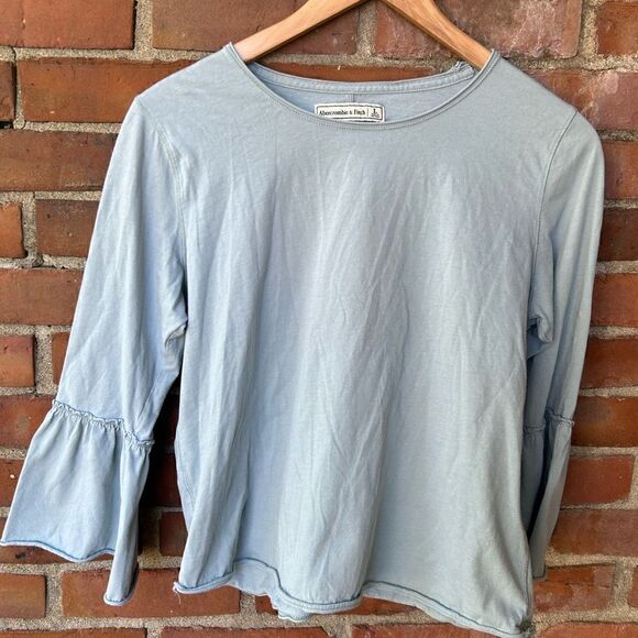 Abercrombie & Fitch Light Blue 3/4 Bell Sleeve Tee - Picture 2 of 7